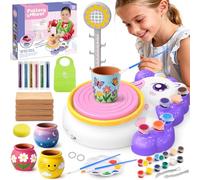 Naxudcoo Kit de Cerámica Unicornio DIY con Torno para Niñas 6-12 Años, Juguete Educativo Manualidades Kit para Principiantes, Contiene Arcilla y Pinturas, Unicornios Regalo para Niñas 6+ Años