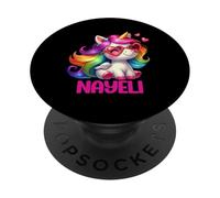 Nayeli - Nombre Personalizado Colorido Unicornio para Mujeres y niñas PopSockets PopGrip Adhesivo