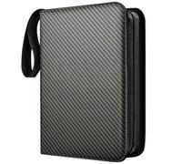 Nayubo Carpeta de Tarjetas Coleccionables de 4 Bolsillos con Mangas Carpeta de Tarjetas de Bolsillo de Doble Cara Carpeta de Colección de PU para Deportes MTG Tarjetas de Juego (Negro)