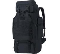 Nayubo Mochila de Senderismo de 80 L, Mochila de Viaje para Acampar, Mochila Grande Impermeable, Escalada, Trekking, Bolsa de Deporte al Aire Libre, Mochila Molle para Hombres y Mujeres (Negro)