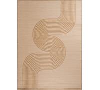 Nazar Alfombra exterior reversible diseño de olas - beige - 180x280 cm