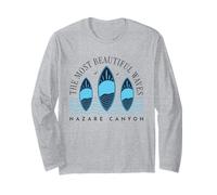 Nazare Big Wave Surfing Surf in Portugal Men Women Surfer Manga Larga