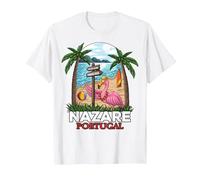 Nazare Portugal Surf I Retro Surf I Nazare Surfer Camiseta, Hombre, Blanco, L