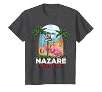 Nazare Portugal Surf I Retro Surf I Nazare Surfer Camiseta, Niños, Jaspeado Oscuro, 3 años
