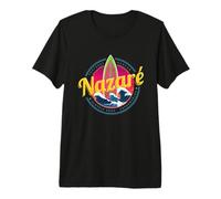 Nazare Portugal Surfer Vintage Wave Atardecer Retro Bigwave Camiseta Premium