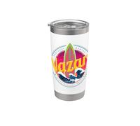 Nazare Portugal Surfer Vintage Wave Atardecer Retro Bigwave Vaso térmico de acero inoxidable de doble pared