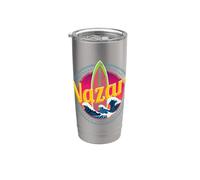 Nazare Portugal Surfer Vintage Wave Atardecer Retro Bigwave Vaso térmico de acero inoxidable de doble pared