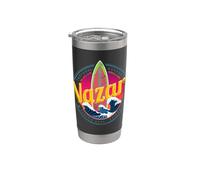 Nazare Portugal Surfer Vintage Wave Atardecer Retro Bigwave Vaso térmico de acero inoxidable de doble pared