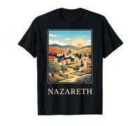 Nazaret Ciudad Israel Horizonte histórico colinas Iglesias Escena Camiseta
