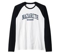 Nazareth Pennsylvania PA College University Style Azul Camiseta Manga Raglan