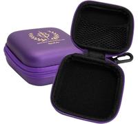 Nazareth Store Estuche para rosario morado con cremallera y clip, carcasa rígida protectora para cuentas de oración, interior suave y bolsillo de malla para rosarios católicos y regalos religiosos