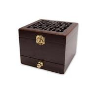 Nazareth Store Quemador de incienso de madera, caja de madera de fresno natural, cono de destilador, resina de carbón, aromaterapia, adorno de fragancia (madera marrón)