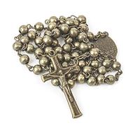 Nazareth Store - Rosario de cuentas de bronce católico con medalla y cruz