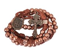 Nazareth Store San Miguel Paracord Rosario Perlas Robusto Rosario Collar Cuerda Fuerte Católica Pardon Crucifijo Hombres Rosarios Paracord