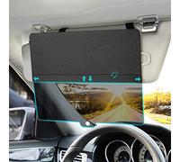 NAZZO - Extensor de parasol para coche y SUV, lente de policarbonato, montaje magnético de posición ajustable, protege de deslumbramientos, rayos UV y ceguera por nieve, universal, color negro.