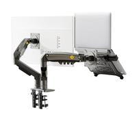 NB Ergonomic Doble Arms Soporte Monitor para Pantallas 17-32 Pulgadas & Soporte Ordenador Portátil 13-17 Pulgadas, Brazos Monitor Carga MAX 9 kg | VESA 75/100