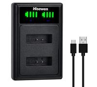 NB13L NB-13L Charger, Hisewen LED Dual batería cargador para Canon PowerShot G7X Mark II, G7X, G1X Mark III, G5X, G7X, G9X, G9X Mark II, SX620 HS, SX720 HS, SX730 HS, SX740 HS cámara negra