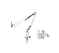 NB35 - Soporte para micrófonos giratorios de brazo de mesa y soporte de choque MS089SV plateado para micrófono plegable de pista