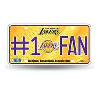 NBA # 1 Fan Metal Auto Etiqueta, Los Angeles Lakers