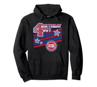 NBA Birthday Boy Detroit Pistons 4th Birthday Logo Sudadera con Capucha