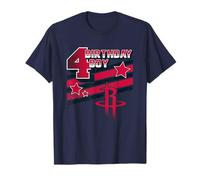 NBA Birthday Boy Houston Rockets 4th Birthday Logo Camiseta