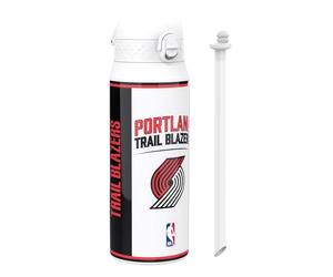 NBA Botella Deportiva Aislada Al Vacío, 750ml/24oz, Portland Trail Blazers | Pajita Extraíble, Botella Térmica Antifugas, Fácil Apertura, Cierre Seguro, Apta Para Lavavajillas, Tapa Abatible, Metálica