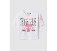 NBA, Camiseta Blanca De Niña En Algodón Elástico Fit Boxy Chicago, Niña, Blanco óptico, Talla: 7-8