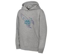 NBA Charlotte Hornets - Sudadera con Capucha de Forro Polar, Color Gris Jaspeado