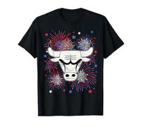 NBA Chicago Bulls 4th of July Team Logo and Fireworks Camiseta