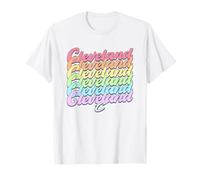 NBA Cleveland Cavaliers Rainbow Pride Stack en Colores Pastel Camiseta