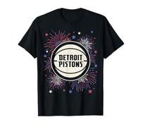 NBA Detroit Pistons 4th of July Team Logo and Fireworks Camiseta