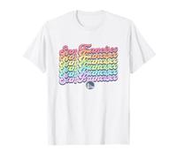 NBA Golden State Warriors Rainbow Pride State Stack en Colores Pastel Camiseta