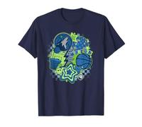 NBA Minnesota Timberwolves Psychedelic Basketball Collage Camiseta