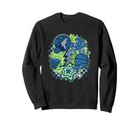 NBA Minnesota Timberwolves Psychedelic Basketball Collage Sudadera