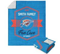 NBA Oklahoma City Thunder Dominion manta de Sherpa personalizada con tacto de seda, 50x60 pulgadas