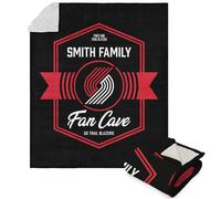 NBA Portland Trail Blazers Dominion manta de Sherpa personalizada con tacto de seda, 50x60 pulgadas