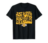 NBA Solo una Chica Que ama el Logotipo Ondulado de Los Ángeles Camiseta