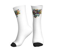 NBAGHPQ Calcetines deportivos de inteligencia artificial con estampado de cerebro de tubo medio, ligeros, atléticos, transpirables, para correr, a la moda, equipo de fitness, 1 negro., Altoa única