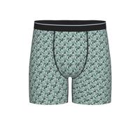 NBAGHPQ Calzoncillos tipo bóxer para hombre, cómodos, suaves, elásticos, transpirables, con estampado de hojas, color gris menta, Negro, S