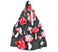 NBAGHPQ Capa con capucha y estampado de setas rojas y blancas para carnaval, cosplay, para fiestas de disfraces, eventos en interiores y exteriores