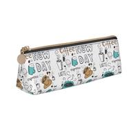 NBAGHPQ Delicious Coffee Print - Estuche de cuero de alta capacidad con cremallera triangular para niños y niñas