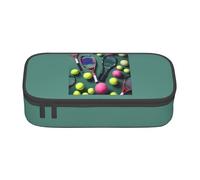 NBAGHPQ Divertidas raquetas de tenis y pelotas de tenis con funcionalidad impresa, gran almacenamiento, organizador de artículos de papelería, adolescentes, estudiantes y adultos