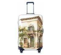 NBAGHPQ Edificio antiguo con rama de olivo romano y estampado griego, protección elástica de doble cara, universal, protector de equipaje único, Black, L