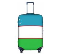 NBAGHPQ Funda para maleta con diseño de bandera de la República de Uzbekistán, universal, elegante, elástica, lavable, antiarañazos, protector de equipaje, White, M