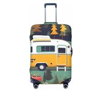 NBAGHPQ Happy Bus Camper - Funda protectora elástica de doble cara para maleta, universal, protector de equipaje único, Black, M
