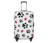NBAGHPQ Love Cat Paw Heart Puppy Foot Print Protección elástica de doble cara universal para maleta, protector de equipaje único, Black, S