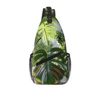 NBAGHPQ Monstera Deliciosa Banana Palm Print Hombres Mujeres Cruzado Bolsa de pecho para Viajes Diario Moda Bandolera Mochila de Hombro