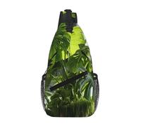NBAGHPQ Monstera Deliciosa Banana Palm Print Hombres Mujeres Cruzado Bolsa de pecho para Viajes Diario Moda Bandolera Mochila de Hombro