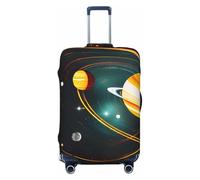 NBAGHPQ Solar System - Funda universal para maleta, diseño de Júpiter Saturno, protección elástica de doble cara, protector único para equipaje, Black, S