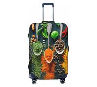 NBAGHPQ Spices Print - Funda protectora elástica de doble cara universal para maleta, protector de equipaje único, Black, L